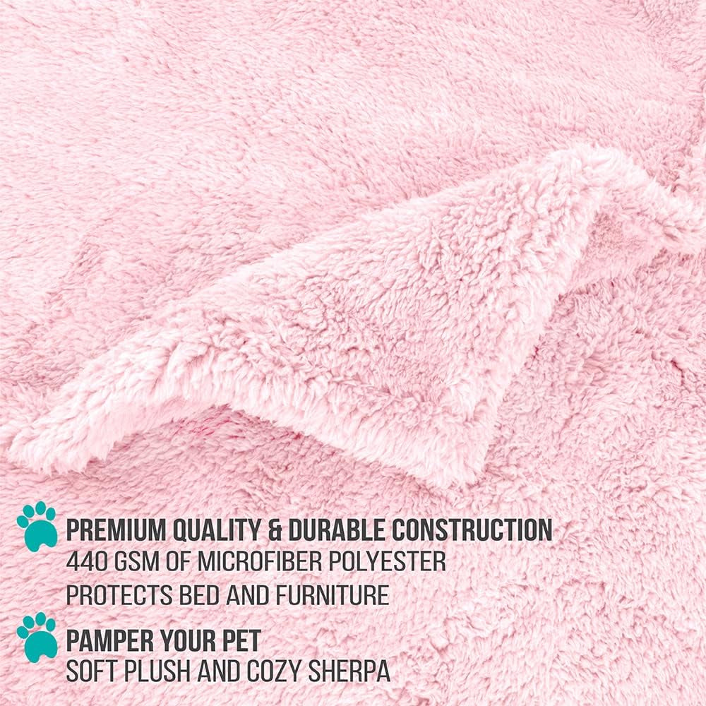 Fluffy Waterproof Dog Blanket Fleece | Soft Warm Pet Fleece Throw for Large Dogs and Cats | Fuzzy Plush Sherpa Throw Furniture Protector Sofa Couch Bed