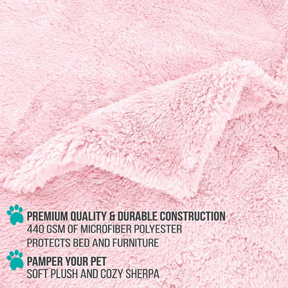 Fluffy Waterproof Dog Blanket Fleece | Soft Warm Pet Fleece Throw for Large Dogs and Cats | Fuzzy Plush Sherpa Throw Furniture Protector Sofa Couch Bed